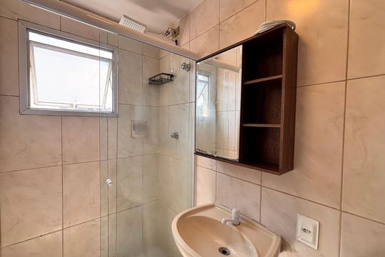 Banheiro da Suíte de apartamento para alugar com 1 quarto, 40m² em Indianópolis, São Paulo