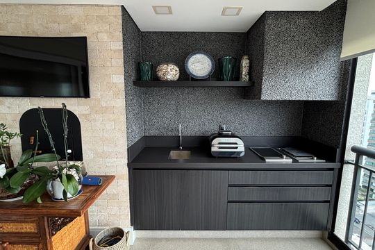 Varanda da Sala de apartamento à venda com 3 quartos, 236m² em Vila Gilda, Santo André