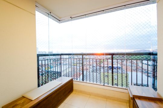 Varanda da Sala de apartamento para alugar com 1 quarto, 74m² em Vila Augusta, Guarulhos
