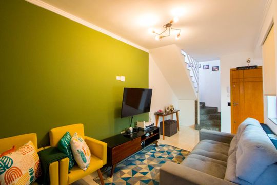 Sala de apartamento à venda com 2 quartos, 94m² em Jardim Cristiane, Santo André