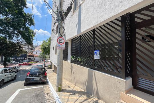 Fachada + plaquinha de apartamento à venda com 1 quarto, 49m² em São José, São Caetano do Sul