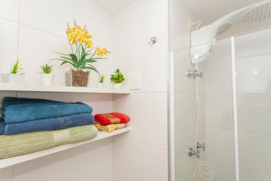 Banheiro de kitnet/studio à venda com 1 quarto, 24m² em Brooklin Paulista, São Paulo