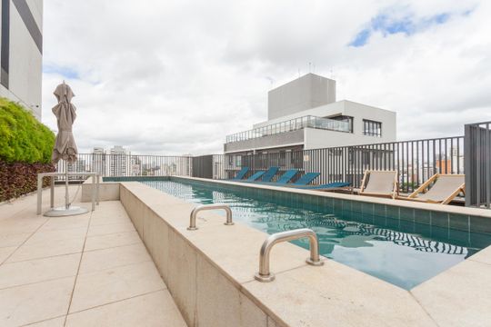 Área comum - Piscina de kitnet/studio à venda com 1 quarto, 24m² em Brooklin Paulista, São Paulo