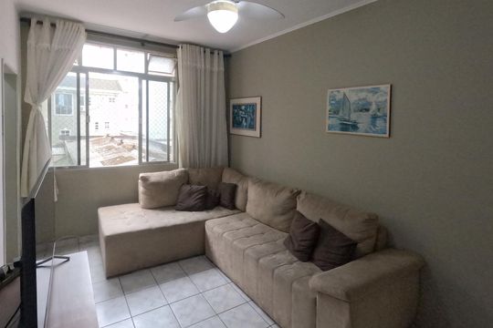 Sala de apartamento para alugar com 1 quarto, 45m² em José Menino, Santos