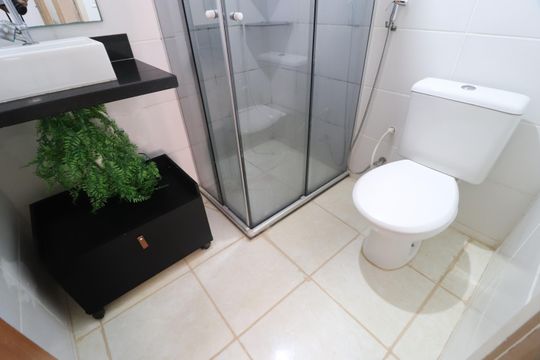Banheiro Social de apartamento para alugar com 3 quartos, 73m² em Jardim Europa, Uberlândia