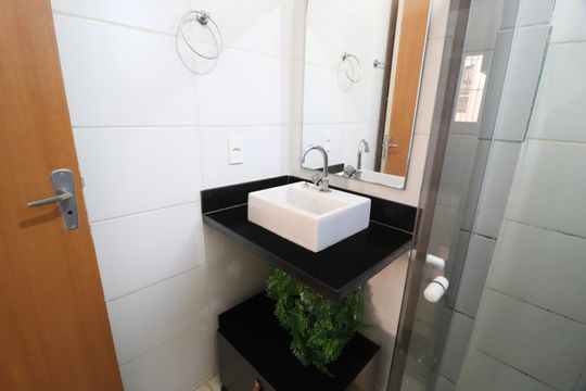 Banheiro Social de apartamento para alugar com 3 quartos, 73m² em Jardim Europa, Uberlândia