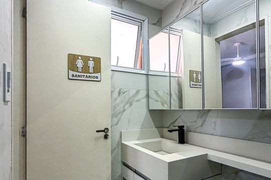 Banheiro da Suíte de apartamento à venda com 1 quarto, 33m² em Jardim Brasília (zona Norte), São Paulo