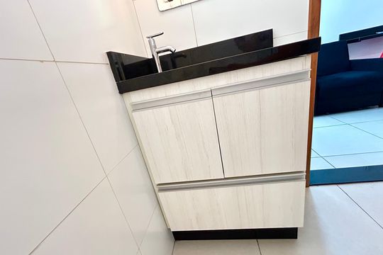 Banheiro Social de kitnet/studio à venda com 1 quarto, 38m² em Centro, Guarulhos