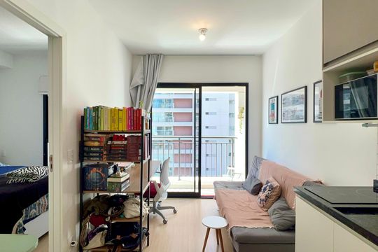 Cozinha de kitnet/studio à venda com 1 quarto, 30m² em Sumaré, São Paulo