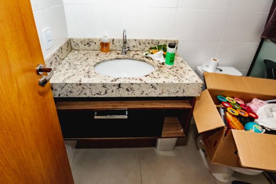 Banheiro da Suíte de apartamento para alugar com 2 quartos, 57m² em Rio Branco, Belo Horizonte