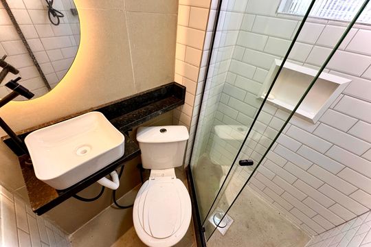 Banheiro de kitnet/studio à venda com 1 quarto, 25m² em Centro, Rio de Janeiro