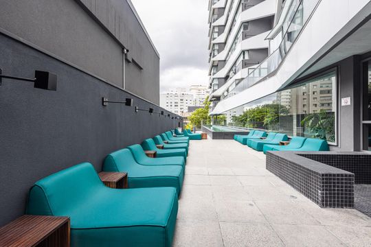 Área comum de kitnet/studio à venda com 1 quarto, 19m² em Jardim Paulista, São Paulo