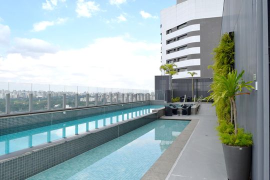 Área comum - Piscina de kitnet/studio à venda com 1 quarto, 30m² em Pinheiros, São Paulo