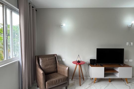 Sala de apartamento para alugar com 1 quarto, 66m² em Embaré, Santos