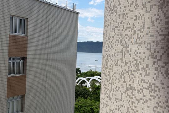 Vista da Sala de apartamento para alugar com 1 quarto, 63m² em José Menino, Santos