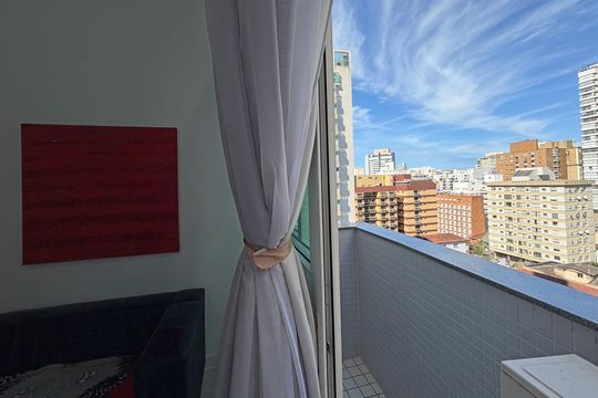 Varanda da Sala de apartamento para alugar com 2 quartos, 130m² em Gonzaga, Santos