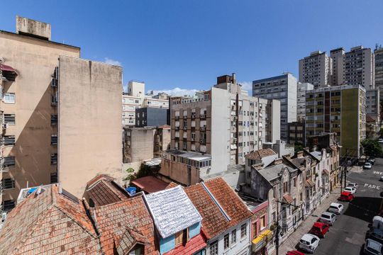 Vista Sala de apartamento à venda com 3 quartos, 94m² em Centro Histórico, Porto Alegre