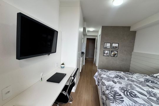 Varanda do Studio de kitnet/studio à venda com 1 quarto, 26m² em Santo Amaro, São Paulo