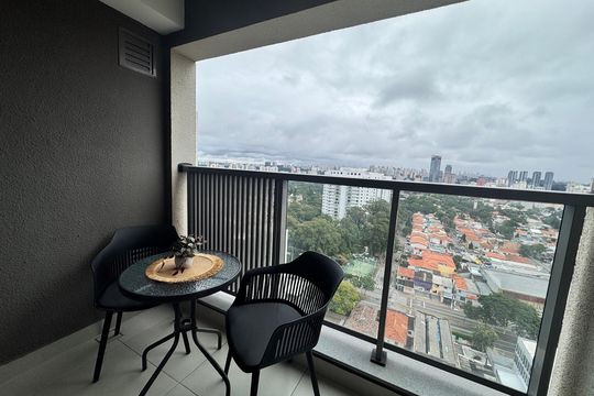 Varanda do Studio de kitnet/studio à venda com 1 quarto, 26m² em Santo Amaro, São Paulo