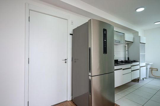 Cozinha de apartamento à venda com 2 quartos, 37m² em Paraisópolis, São Paulo