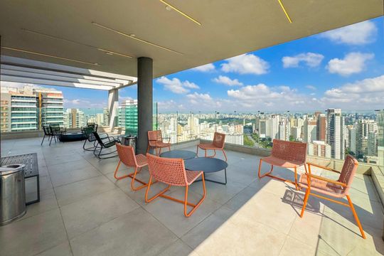 Área comum de kitnet/studio para alugar com 0 quarto, 28m² em Paraíso, São Paulo