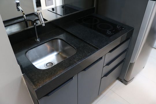 Cozinha de kitnet/studio à venda com 1 quarto, 29m² em Perdizes, São Paulo