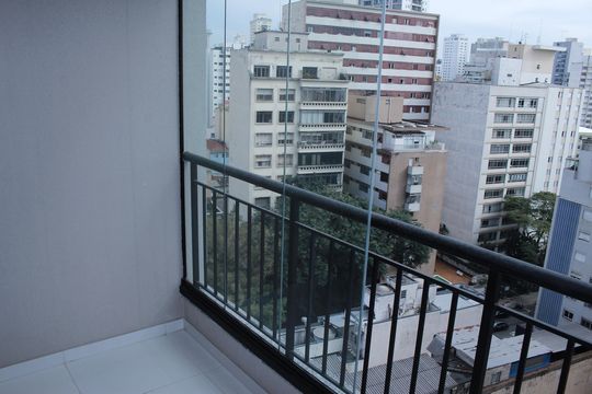 Varanda do Studio de kitnet/studio para alugar com 1 quarto, 33m² em Consolação, São Paulo