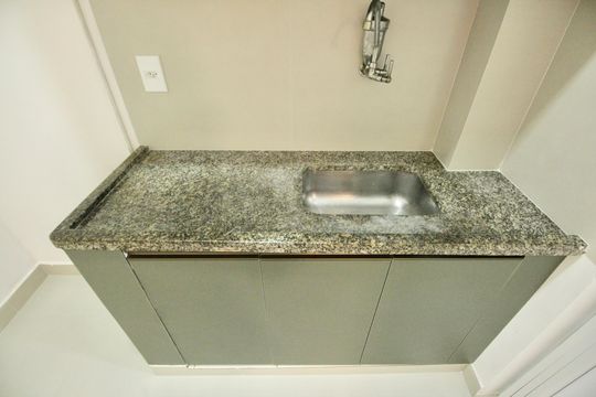 Cozinha de kitnet/studio para alugar com 1 quarto, 30m² em Embaré, Santos