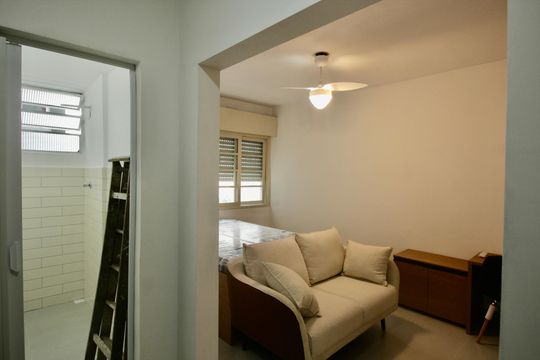Cozinha de kitnet/studio para alugar com 1 quarto, 30m² em Embaré, Santos