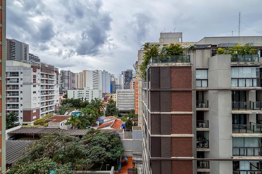 Vista da Varanda de apartamento para alugar com 1 quarto, 50m² em Pinheiros, São Paulo