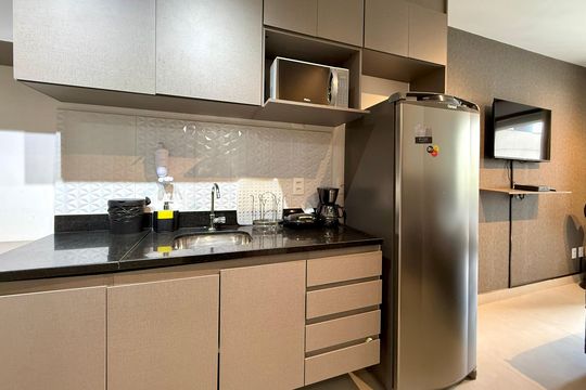Cozinha de kitnet/studio à venda com 0 quarto, 25m² em Brooklin, São Paulo