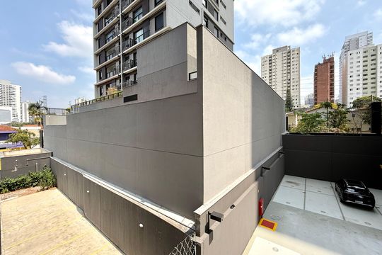 Vista da Sacada de kitnet/studio à venda com 0 quarto, 25m² em Brooklin, São Paulo