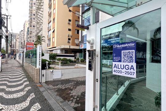 Placa de apartamento para alugar com 1 quarto, 70m² em Gonzaga, Santos