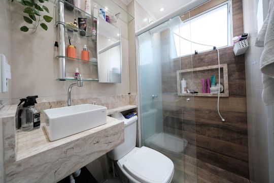 Banheiro de apartamento à venda com 2 quartos, 48m² em Vila Rui Barbosa, São Paulo