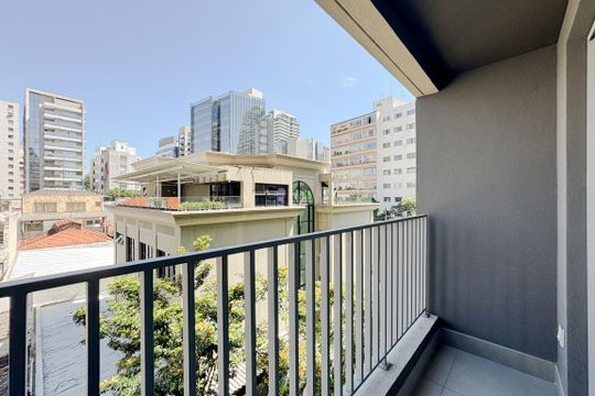 Varanda de kitnet/studio para alugar com 1 quarto, 24m² em Jardim Paulistano, São Paulo