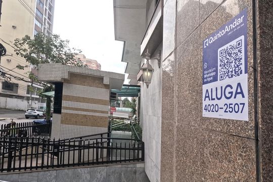Placa de apartamento para alugar com 1 quarto, 66m² em Gonzaga, Santos