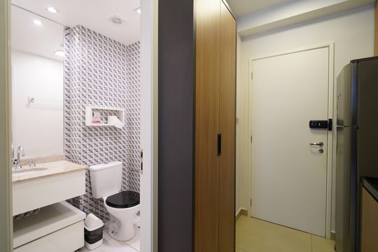 Cozinha de kitnet/studio para alugar com 1 quarto, 33m² em Consolação, São Paulo