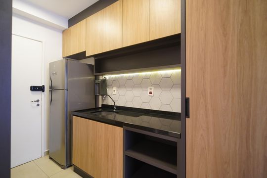 Cozinha de kitnet/studio para alugar com 1 quarto, 33m² em Consolação, São Paulo