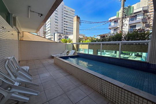 Área comum - Piscina de apartamento para alugar com 3 quartos, 127m² em Boqueirão, Praia Grande