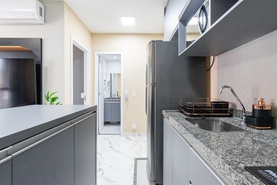 Cozinha de apartamento para alugar com 1 quarto, 29m² em Vila Santa Catarina, São Paulo