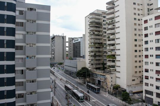 Vista da Sala/Quarto de kitnet/studio à venda com 1 quarto, 31m² em Campos Elíseos, São Paulo