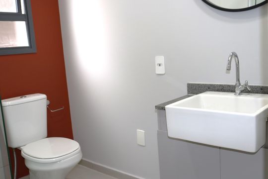 Banheiro Social de kitnet/studio à venda com 1 quarto, 25m² em Consolação, São Paulo
