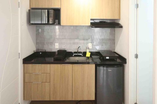 Cozinha de kitnet/studio à venda com 1 quarto, 28m² em Jardim Independência, São Paulo