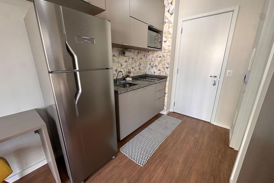 Cozinha de kitnet/studio para alugar com 1 quarto, 25m² em Campo Belo, São Paulo