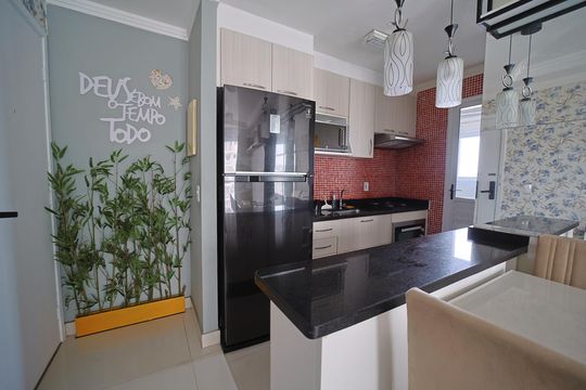 Cozinha de apartamento para alugar com 2 quartos, 47m² em Parque Paineiras, São Paulo