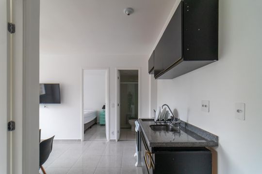 Cozinha de apartamento à venda com 2 quartos, 34m² em Barra Funda, São Paulo
