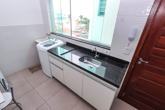 Sala/Cozinha de apartamento à venda com 1 quarto, 34m² em Vila São José, São Paulo