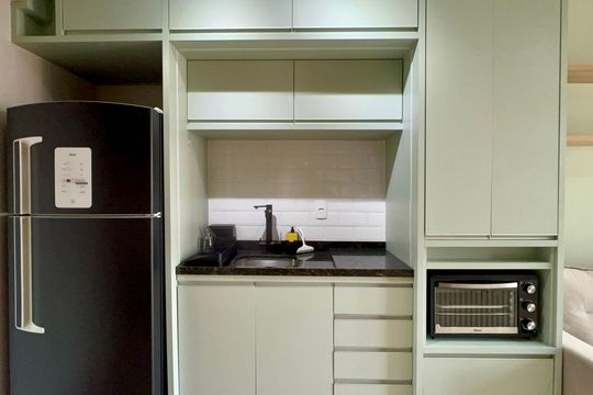 Cozinha de kitnet/studio à venda com 1 quarto, 30m² em Sumaré, São Paulo