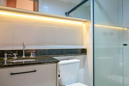 Banheiro Social de apartamento para alugar com 1 quarto, 38m² em Vila Andrade, São Paulo