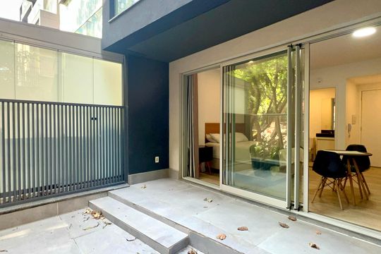 Varanda do Studio de kitnet/studio para alugar com 1 quarto, 28m² em Pinheiros, São Paulo
